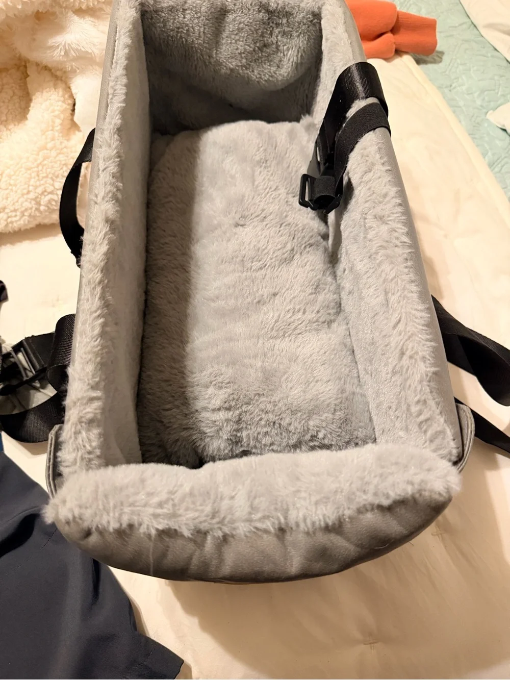 Dog Gray Travel Tote with Black Straps